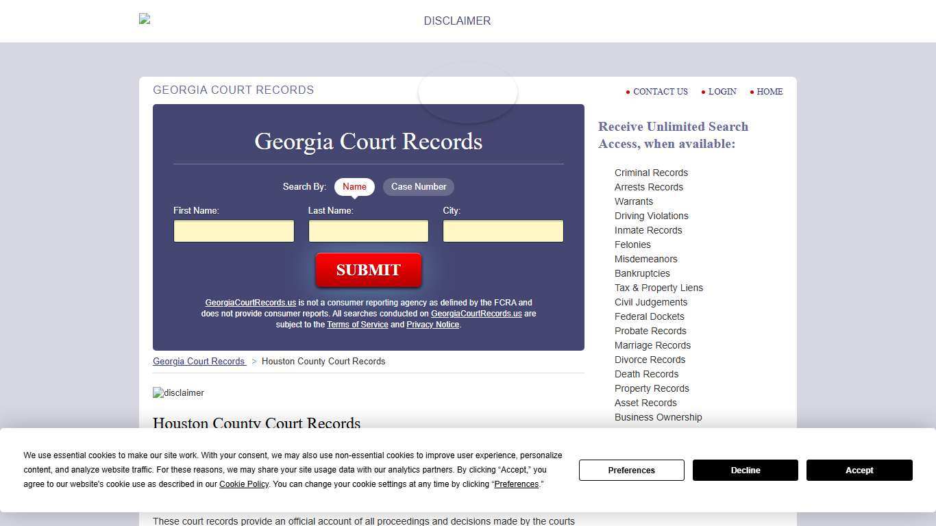 Houston County Court Records GeorgiaCourtRecords.us