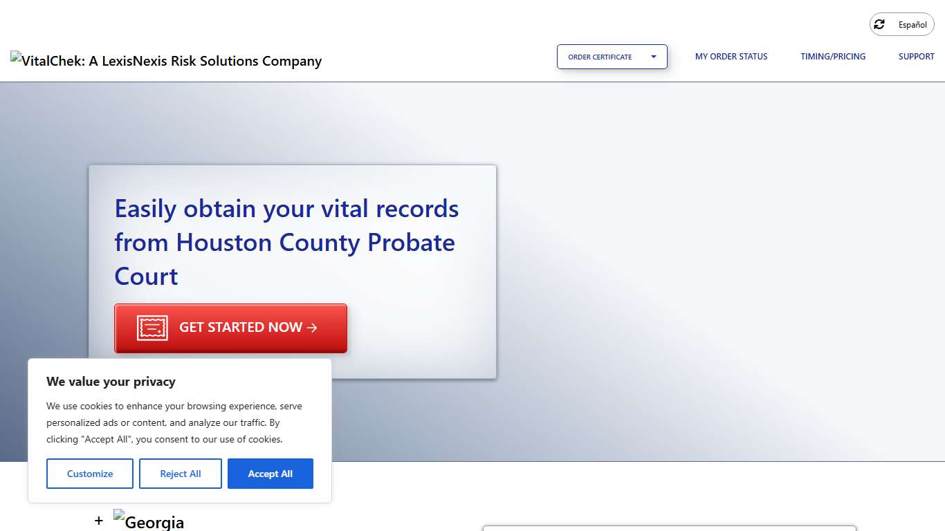 Houston County Probate Court (GA) Order Certificates - VitalChek